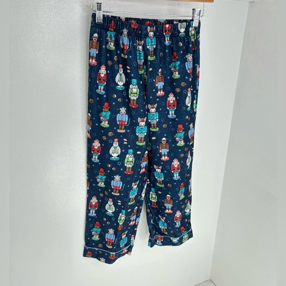 Nick & Nora Kids Pajama‎ Set Holiday Nutcracker Button Top & Pants Size 10 FR